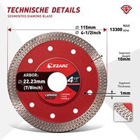 EZARC 2 sztuk 115mm i 125mm Super cienkie diamentowe brzeszczoty diamentowe płytki ostrze do cięcia porcelany ceramiczne granit marmur płytki 3